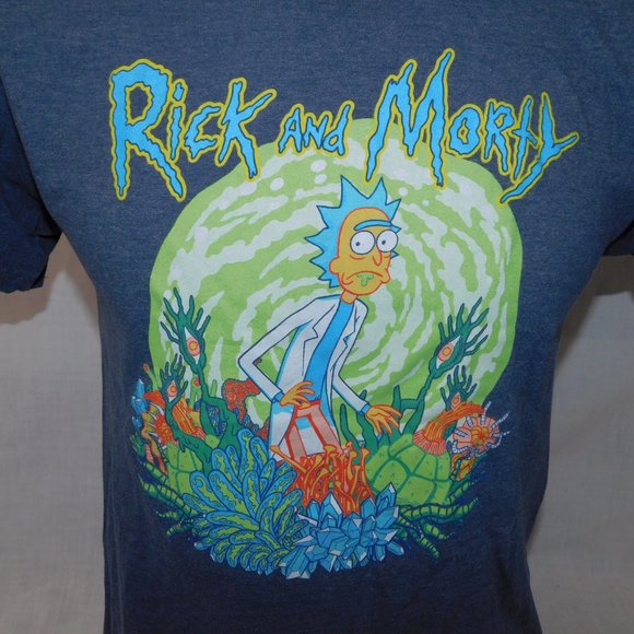Adult Swim Rick and Morty Mens M Gray Graphic T Shirt Rick Sanchez - Picture 3 of 6